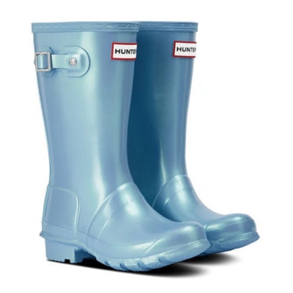 Hunter Kids Original Nebula Waterproof Rain Boot In Blue Thistle
